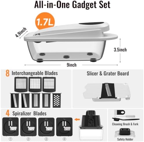8-Blade Cook Tool & Gadget Sets, Egg Slicer Chopper Grater Set - Image 2