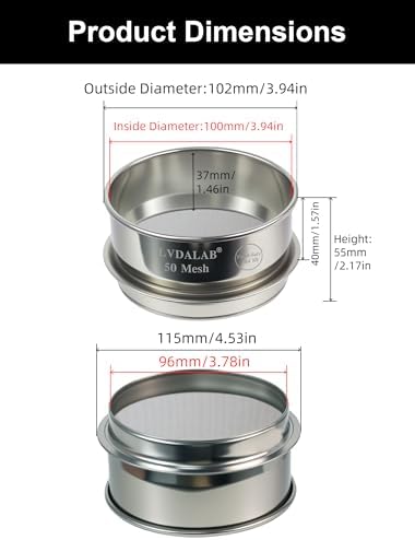 4" Full 304 Stainless Steel Lab Sieve, 50 Mesh Sifter - Image 4