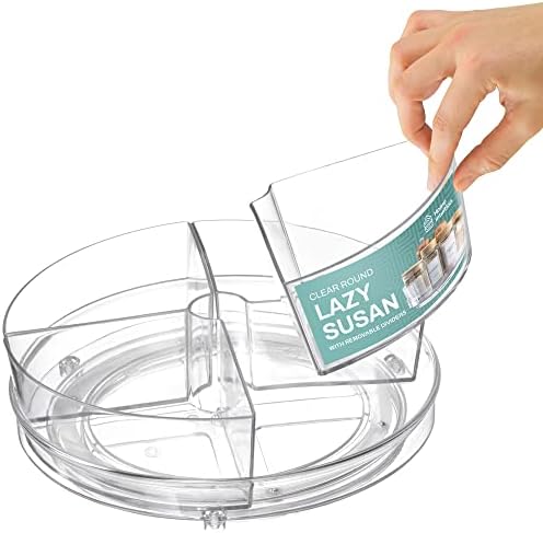 Home Intuition Round Plastic Lazy Susan Turntable Food Storage Container - Image 4