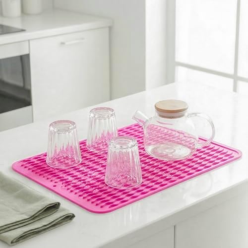 MicoYang Silicone Dish Drying Mat — Quick-Dry Ridges Counter & Sink Pad - Image 6