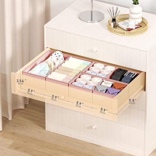 DIMJ Drawer Organizers Clothes, Fabric Closet Organizers and Storage, Shallow - Image 2