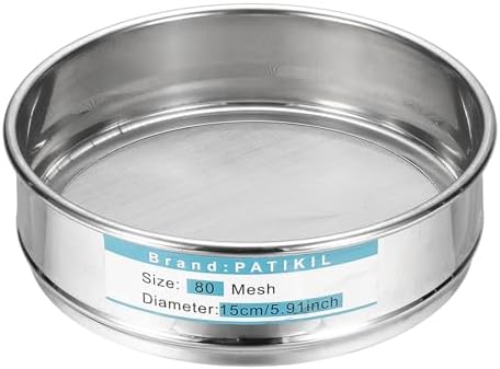 PATIKIL 80 Mesh Lab Sieve, 5.9" Diameter Sifting Screen 304 Stainless Steel by PATIKIL