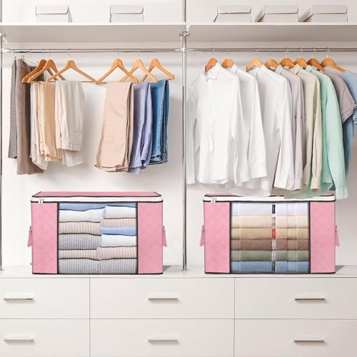 90L Large Storage Bags, 6 Pack Clothes Storage Bins Closet Organizers - Image 7