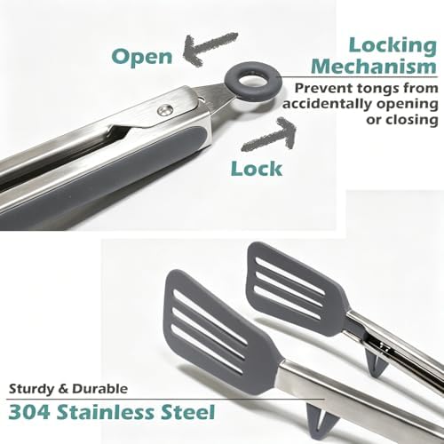 12" Kitchen Tongs for cooking - Image 4