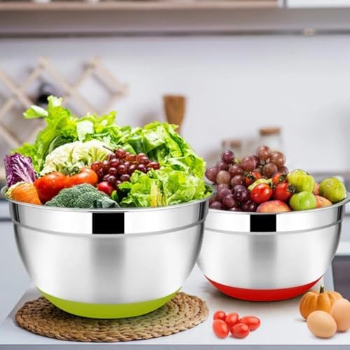 Mixing Bowls with Lids 6 Piece, Stainless Steel Nesting Bowls Set - Image 4