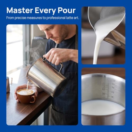 Veemoon 2000ml 304 Stainless Steel Measuring Cup Milk Pitcher - Image 4