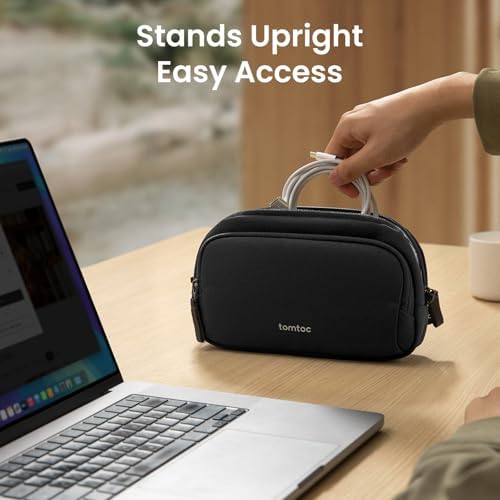 tomtoc Electronic Organizer Travel Case, Dual Compartment Tech Organization - Image 3