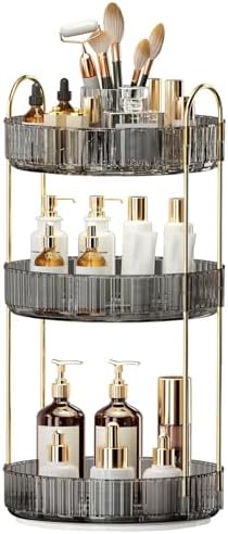 360° Rotating Makeup Organizer, Large-Capacity Skincare Make Up Storage 3 Tier by Oifecsie
