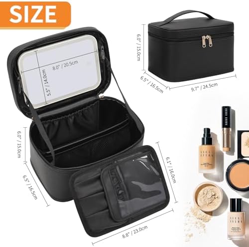 OCHEAL Makeup Bag With LED Mirror, Travel Makeup Bag With 3 Color Setting Light - Image 6