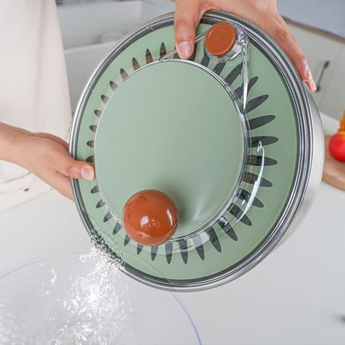 Stainless Steel Salad Spinner, 5.3 Qt Lettuce Spinner - Image 5