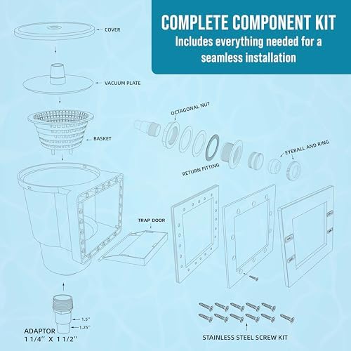 U.S. Pool Supply Standard Thru-Wall Above Ground Pool Skimmer Kit - Image 5