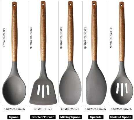 Kitchen Utensils Set, Silicone Cooking Utensils Set, Non-Stick Silicone Spatula - Image 4