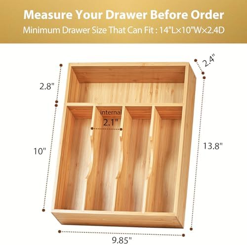 Umilife Kitchen Drawer Organizer, 10 Inch Silverware Utensil Tray Holder - Image 5