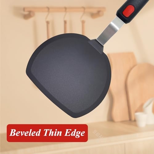 Silicone Spatula Turner, Wide Pancake Spatulas - Image 4