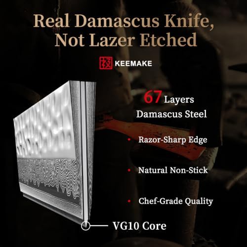 8 Inch Damascus Chef Knife, Japanese Kitchen Knife - Image 3