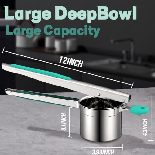 Large 15oz Potato Ricer for Mashed Potatoes, Heavy Duty 18/8 Stainless Steel - Image 4