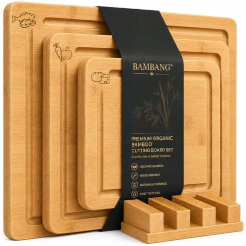 BAMBANG Bamboo Cutting Board Set, 3-Piece Wooden Chopping Boards by BAMBANG