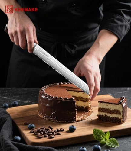 KEEMAKE 10 Inch Bread Knife for Homemade Bread, Serrated Sourdough Knife - Image 4