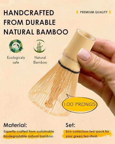 Matcha Whisk Set with 2-pack Bamboo Matcha Whisk, Tea Scoop - Image 3