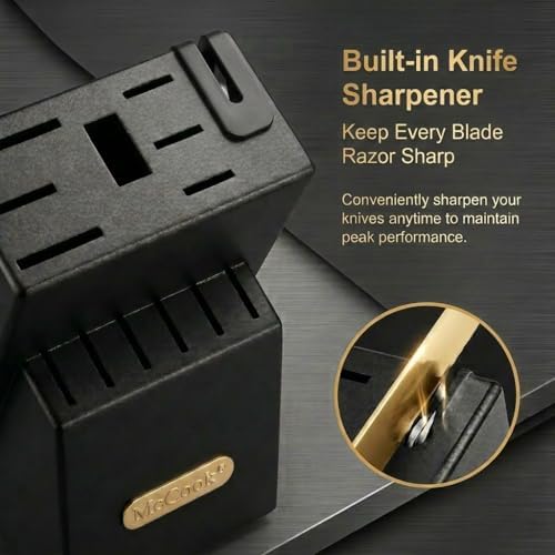 McCook® Knife Sets, 15 Piece Knives, Restaurant Grade Sharp, Elegant Gold & - Image 3
