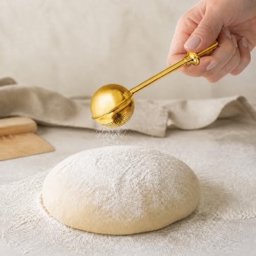 Flour Sifter for Baking Bread 304 Stainless Steel One-Hand Duster Wand Spring - Image 6