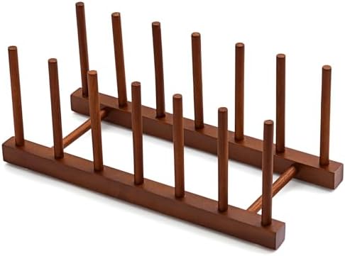HBlife Teak Wooden Dish Drying Rack Kitchen Plate Organizer Pot Lid Holder by HBlife