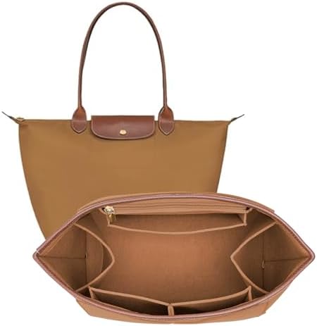 Felt Purse Organizer Insert for Longchamp Le Pliage S Bag Handbag Leather edge by DOIAPUOS