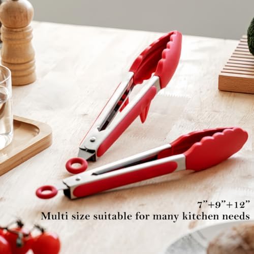 Kitchen Tongs for Cooking with Silicone Tips, 3 Size Serving Tongs - Image 6
