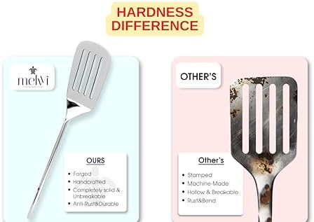 Melvvi Silver Stainless Steel Kitchen Utensils Set – 9-Piece | Non-Toxic - Image 2