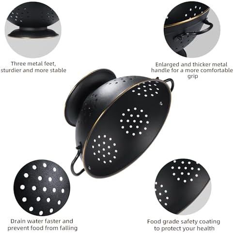 Metal Colander Set of 2, Strainer Basket - Image 5