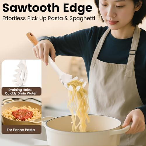 Silicone Soup Ladle Spoon, Kitchen Soup Cooking Spoons Set, Large Spaghetti - Image 3