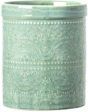 Kitchen Utensil Holder, 7 Inches Large Ceramic Utensil Holder by MIKIGEY