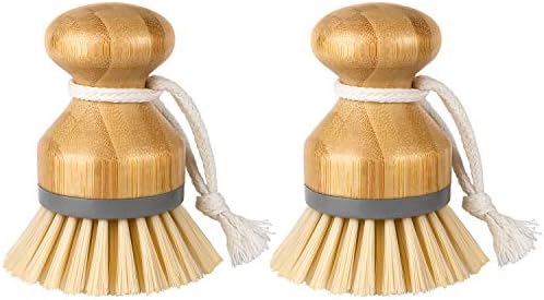 MR.SIGA Bamboo Palm Brush, Dish Scrub Brush, Bamboo Dish Brush by MRSIGA