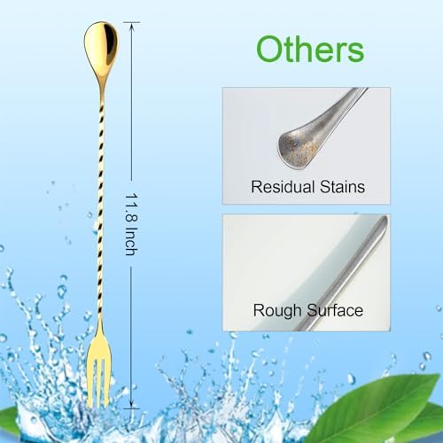 Briout Bar Spoon Cocktail Mixing Stirrers, 12” - Image 2