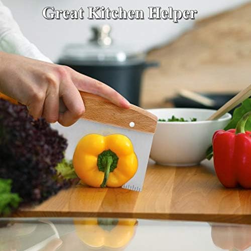 HaSteeL Bench Dough Scrapers, Stainless Steel Griddle Scraper Pastry Cutter - Image 5