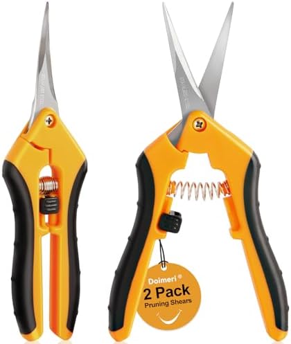 2 Pack Pruning Shears, 6.5” Gardening Scissors by Doimeri