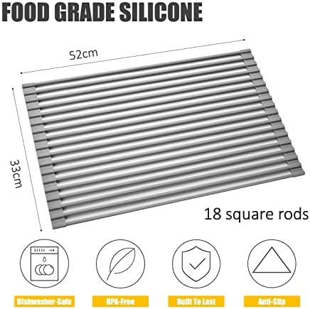 Mistifi Roll Up Dish Drying Rack, Silicone-Coated Steel, 20.8x13.2in - Image 5