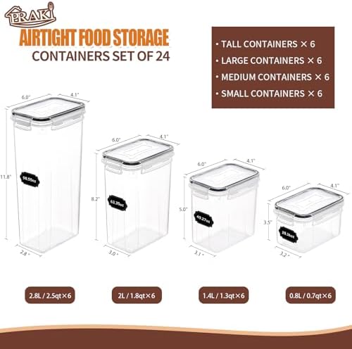 PRAKI Airtight Food Storage Containers Set - Image 2