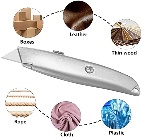 DIYSELF 2 Pack Box Cutter Knives, All-Metal Retractable Utility Knives - Image 4