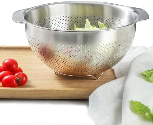 18/8 Stainless Steel Microwell Colander, 3.5QT Large Capacity by Paoli