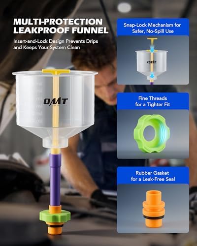 OMT 17 Piece No Spill Coolant Funnel Kit, Leakproof Coolant Bleeder Kit - Image 3