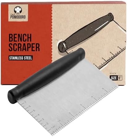 Chef Pomodoro Stainless Steel Bench Scraper, Pizza Dough Cutter, 6 inch by ChefPomodoro