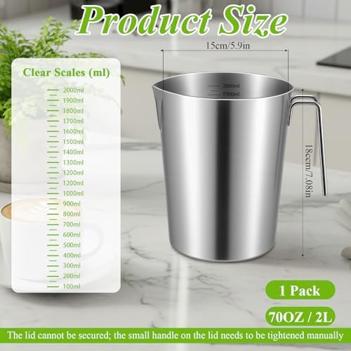 2L 18/8 Stainless Steel Measuring Cup - Image 2