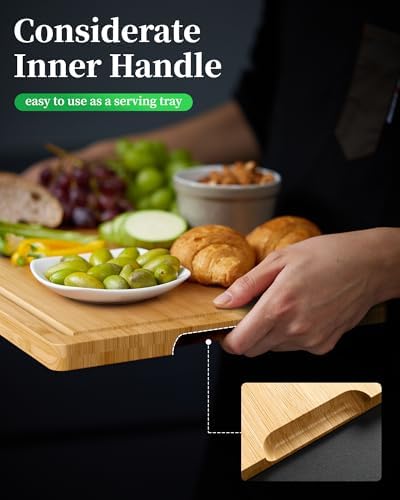 Kitsure Bamboo Cutting Board for Chopping & Serving - Image 5