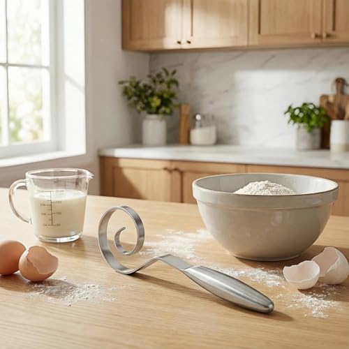Maxjoy Danish Dough Whisk, Seamless Stainless Steel Sourdough Bread Tool - Image 7
