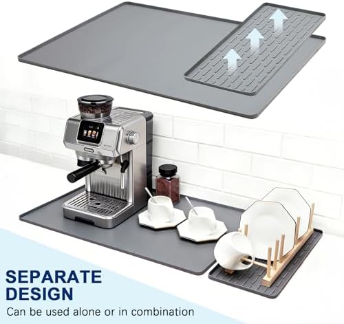 Silicone Coffee Mat 24" x 16", Heat Resistant Non Slip Leak Proof - Image 2