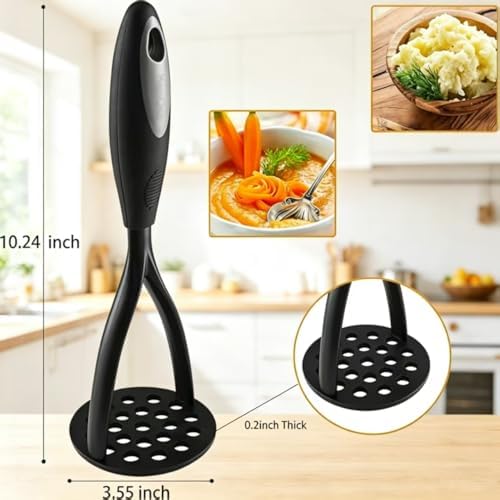 KSENDALO Potato Masher, Thick Nylon Blade Non-Scratch Masher - Image 2