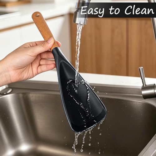 Cooking Spoon for Nonstick Cookwares, Wood Handle Spoon for Stirring - Image 5