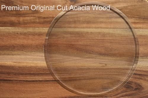 11" Acacia Wood Lazy Susan Organizer Kitchen Turntable - Image 4