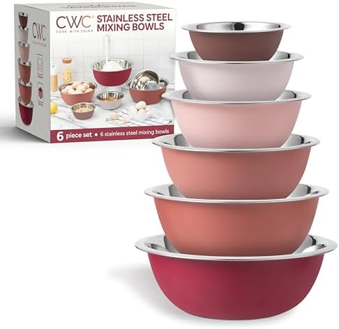 COOK WITH COLOR Stainless Steel Mixing Bowls Set by CookwithColor